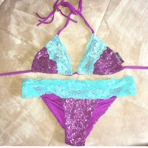 M/M Beach Bunny Sequins Lace Bikini